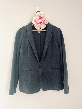 Old Navy Charcoal Gray Single-Button Women's Blazer Medium